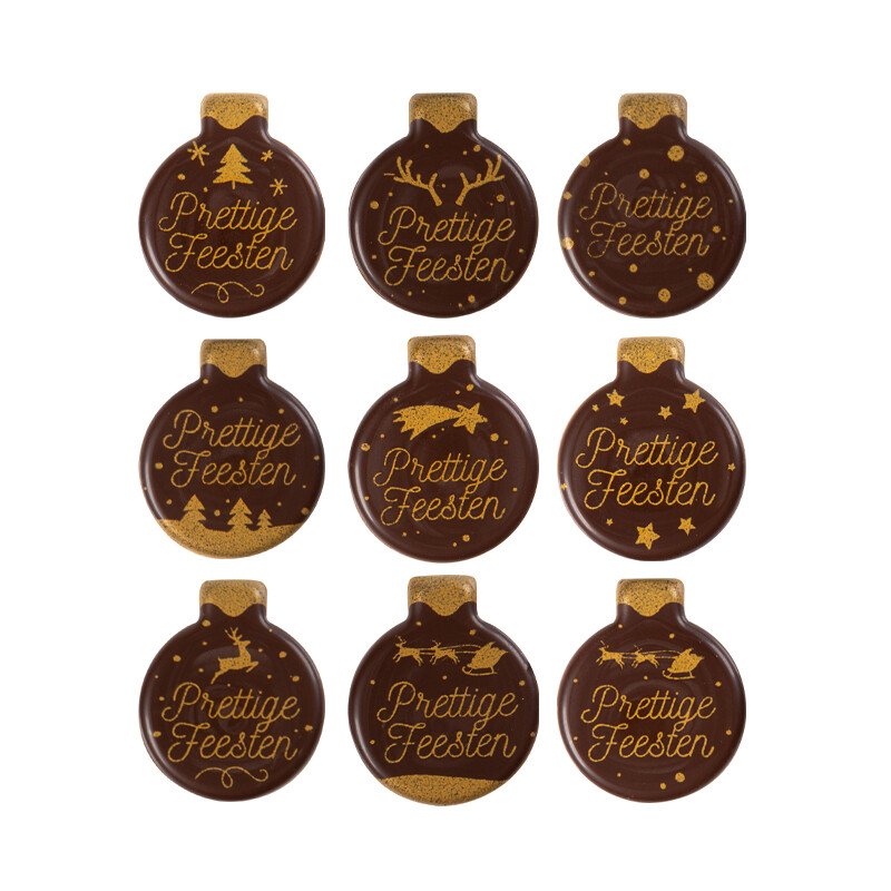 Chocolade kerstbal 2.5cm -8 stuks