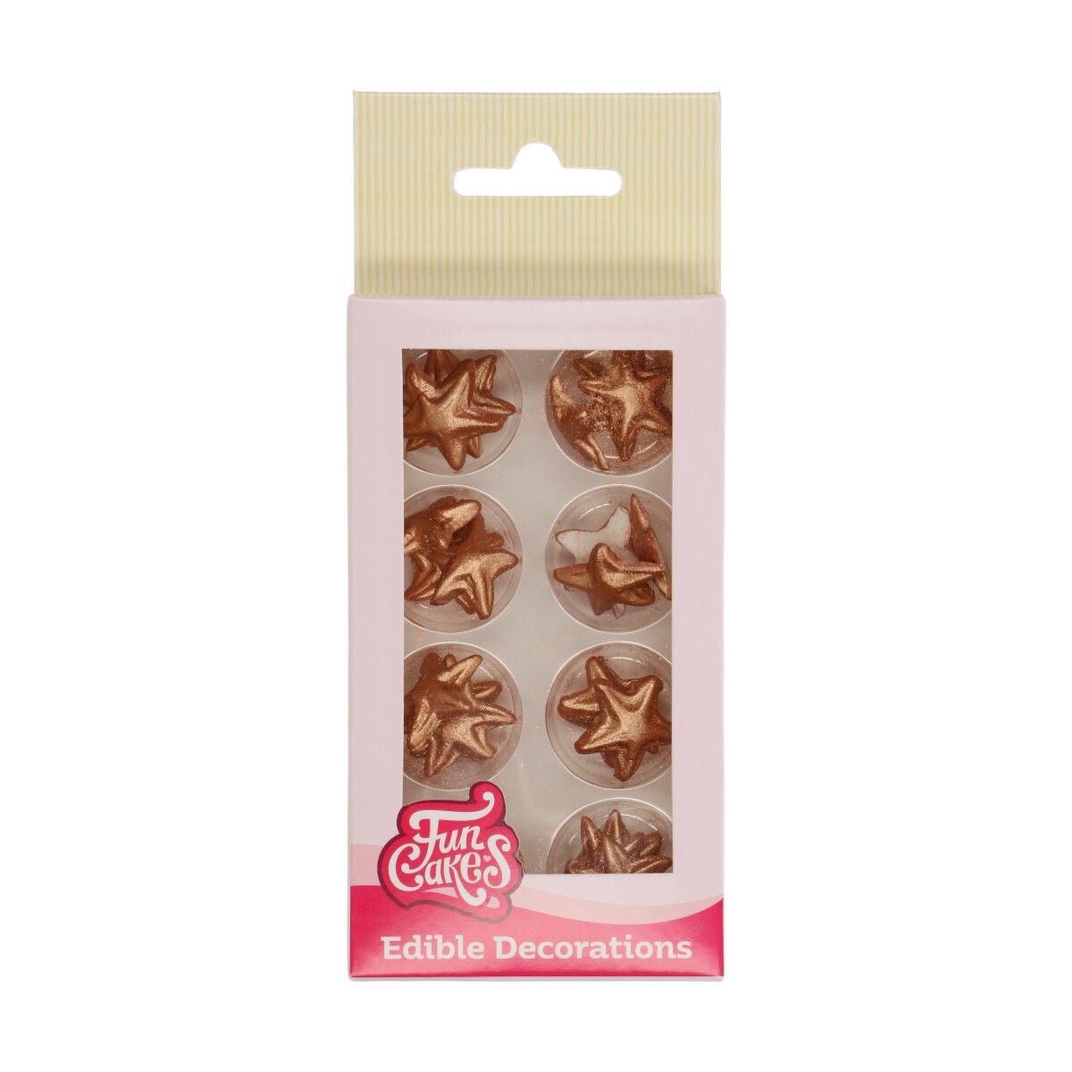FUNCAKES FONDANT DECORATIES STERREN BRONS GOUD SET/24