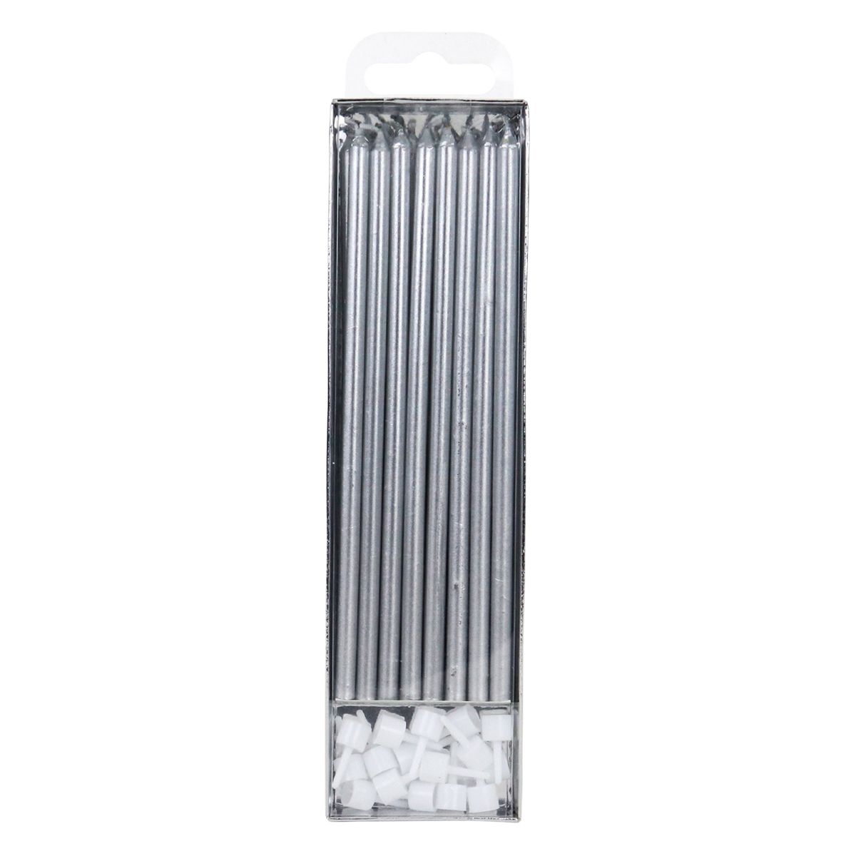 PME EXTRA TALL CANDLES SILVER 18CM PK/16
