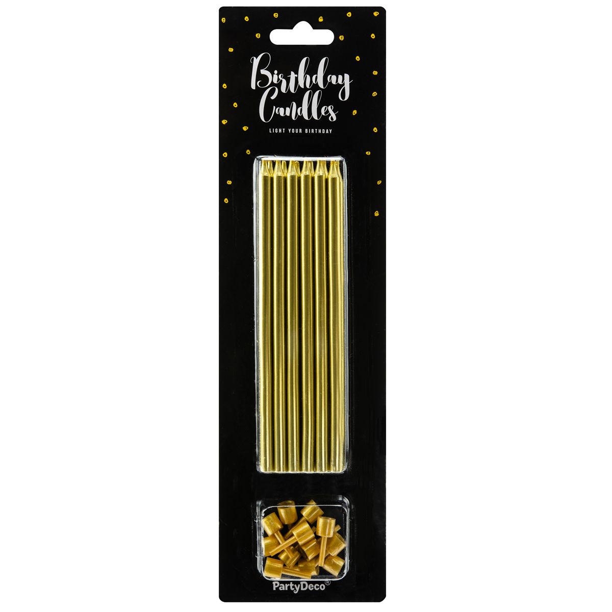 Verjaardag Kaarsen Goud 12,5cm pk/12