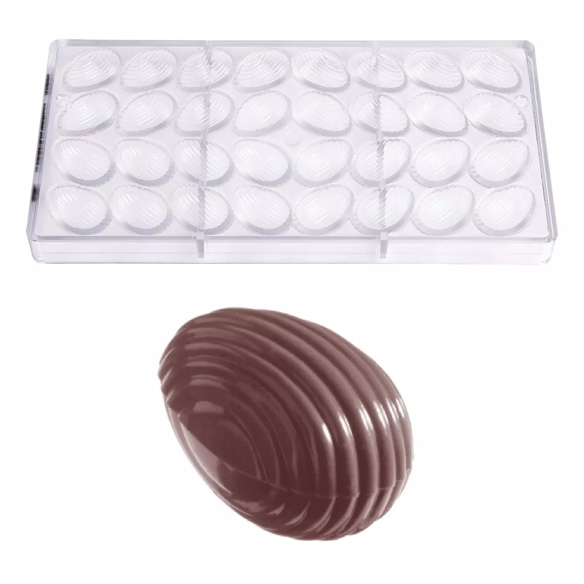 Pralinevorm paaseitjes streepjes (32x) 32x22x11mm