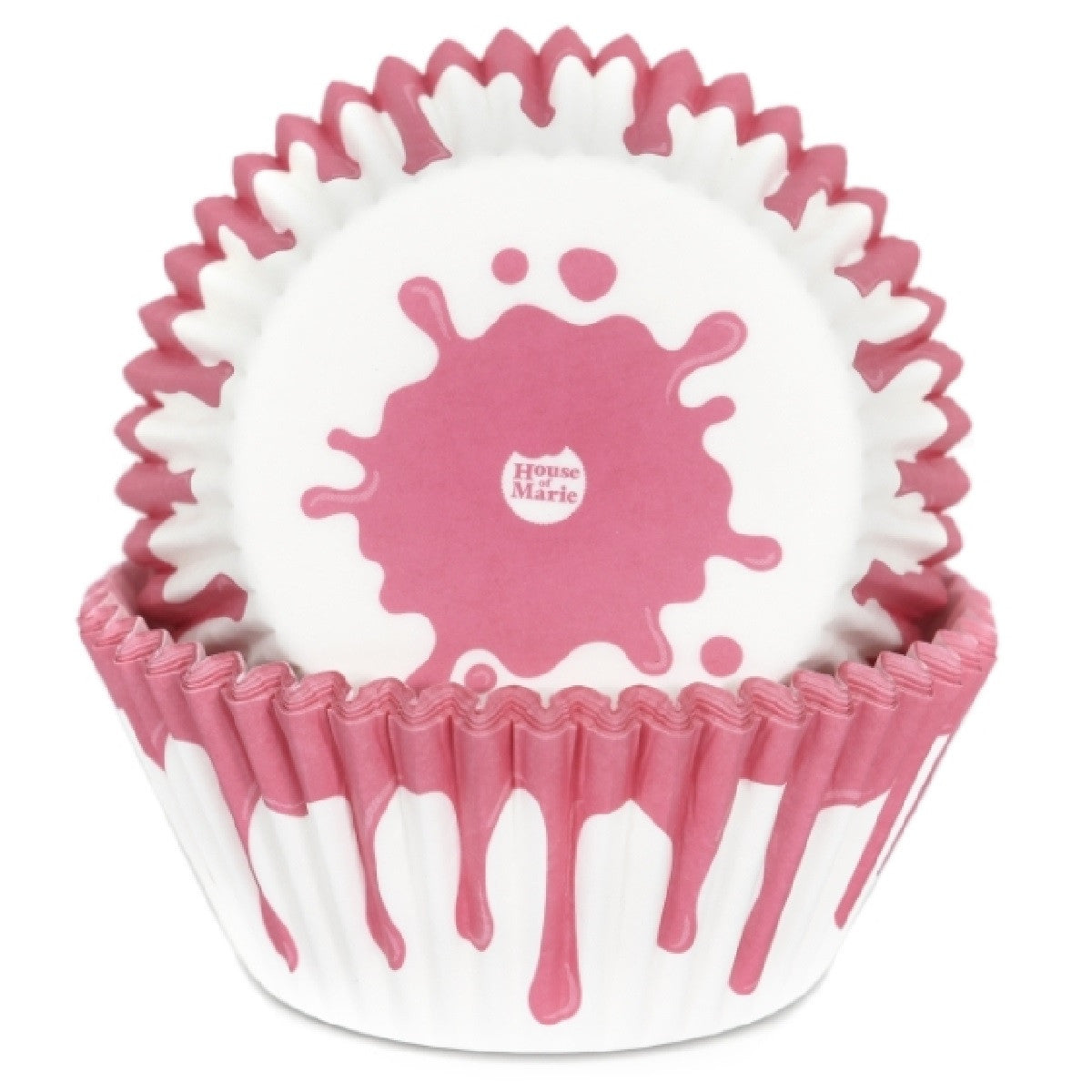 Cupcake Cups HoM Drip Roze 50x33mm. 50st.