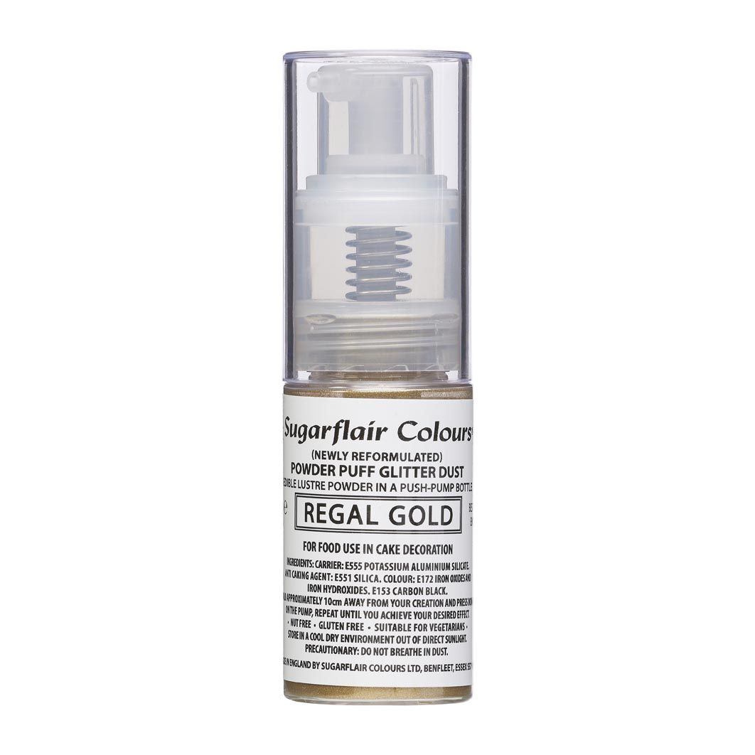 Sugarflair Pump Spray Glitter Dust -Regal Gold-
