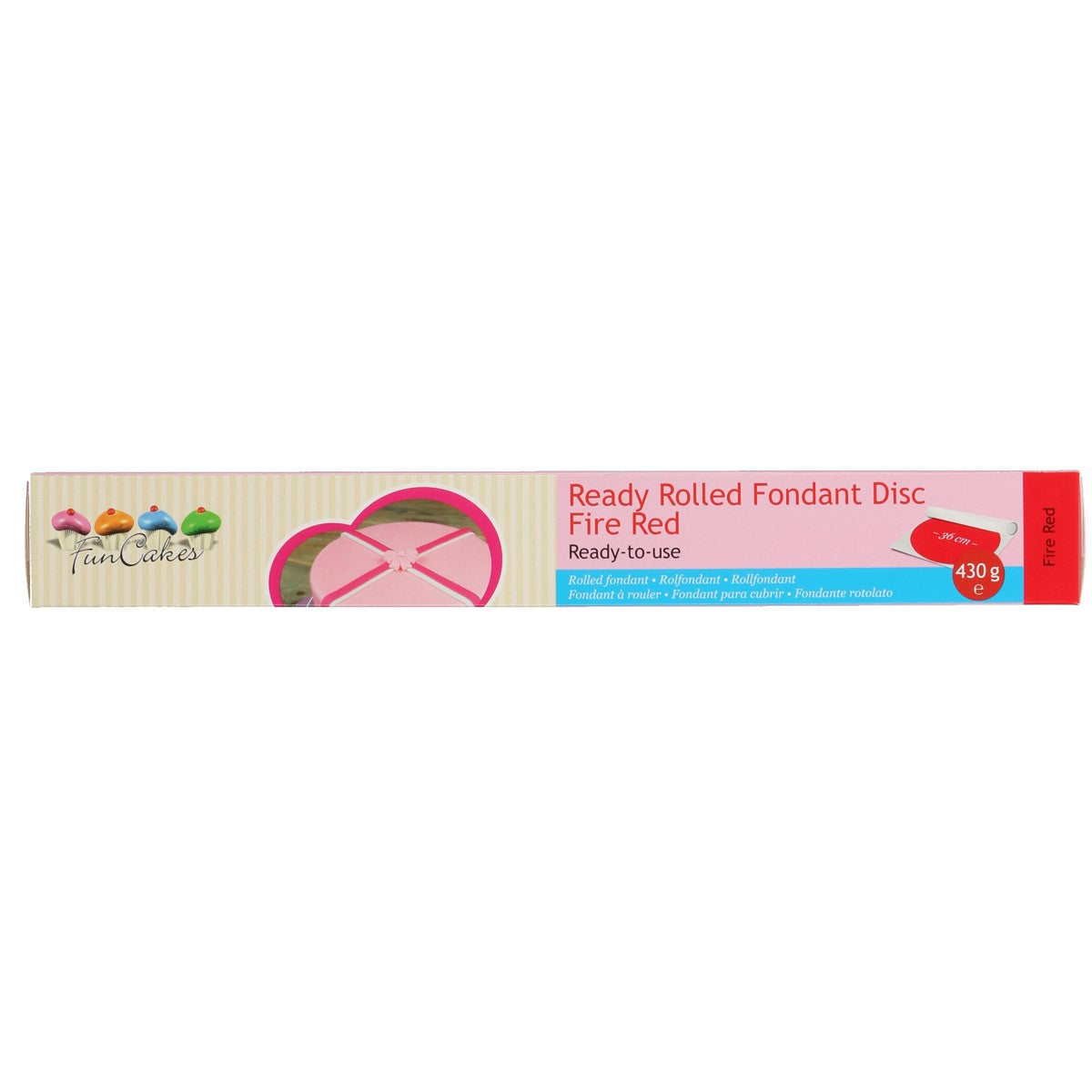 Ready Rolled Fondant Disc - Fire Red