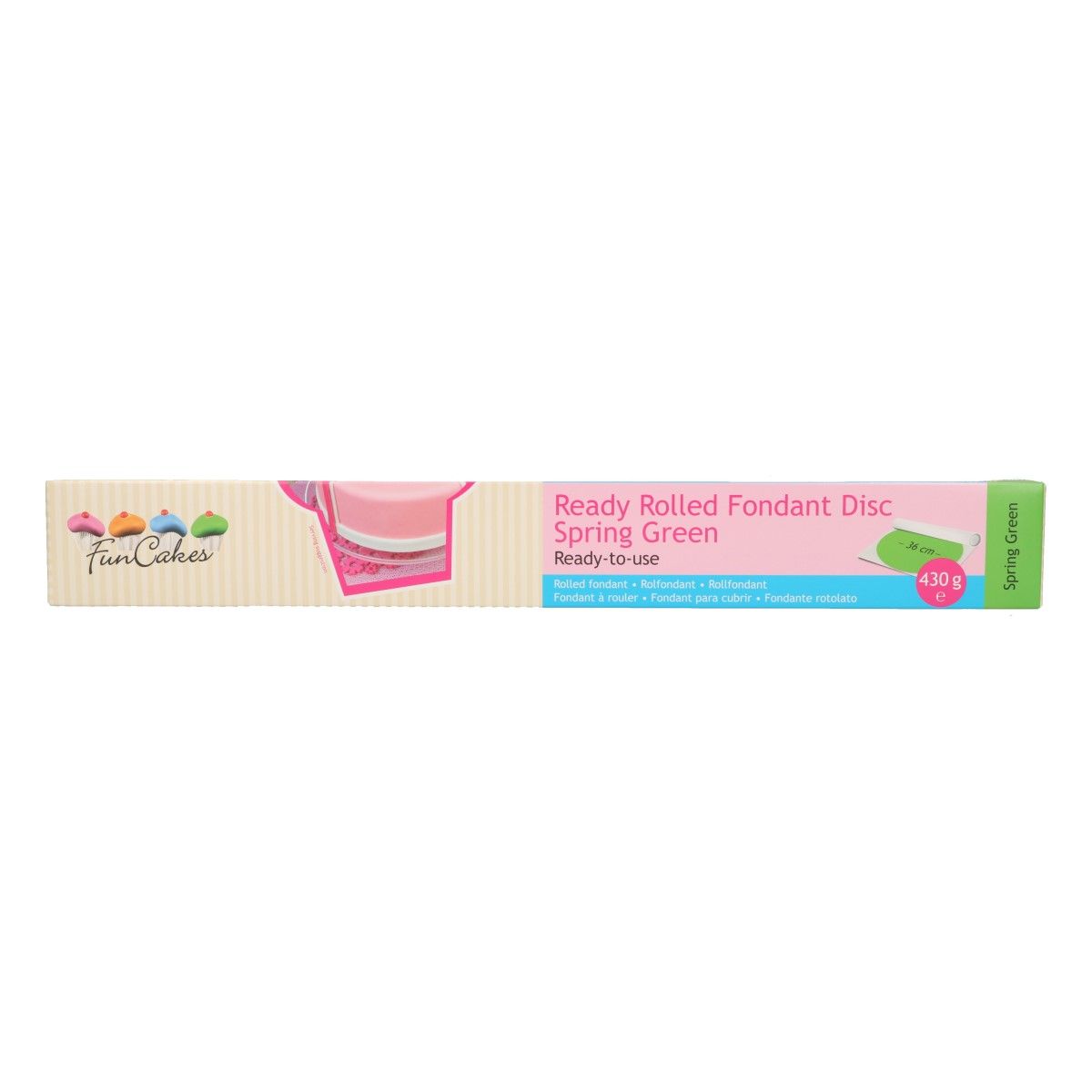 funcakes ready rolled fondant disc-spring green