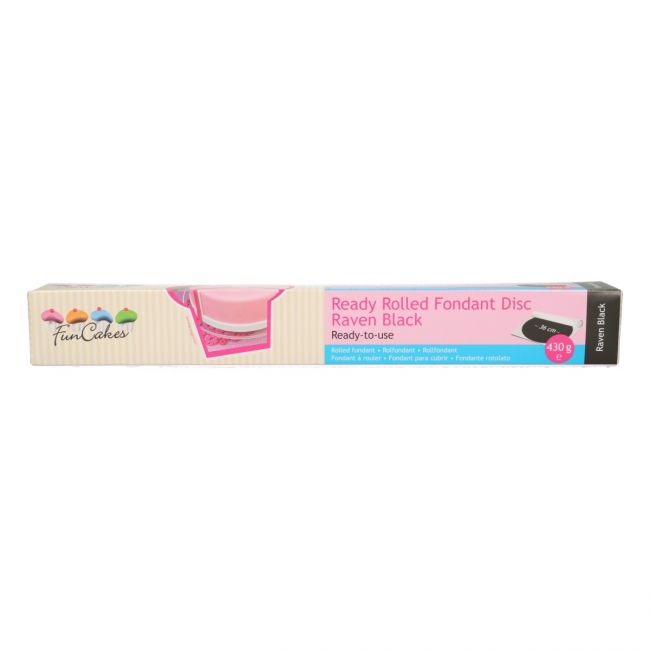 funcakes ready rolled fondant disc-raven black 36