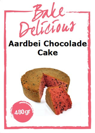 aardbei-stukjes chocolade cake 480g