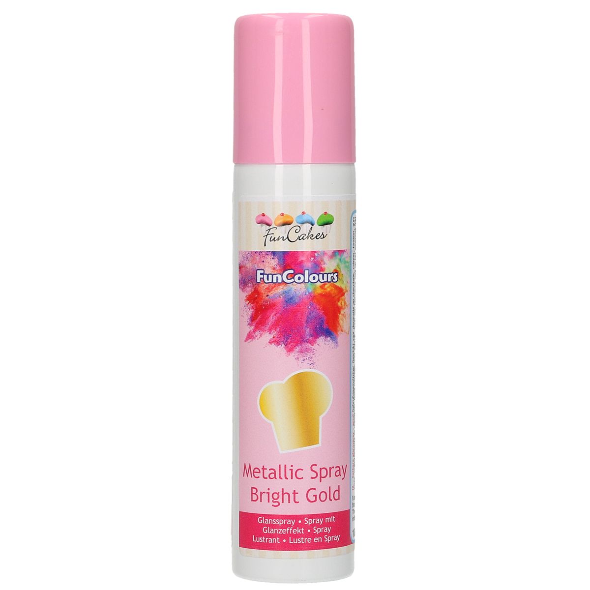 funcakes funcolours metallic spray-bright gold-100