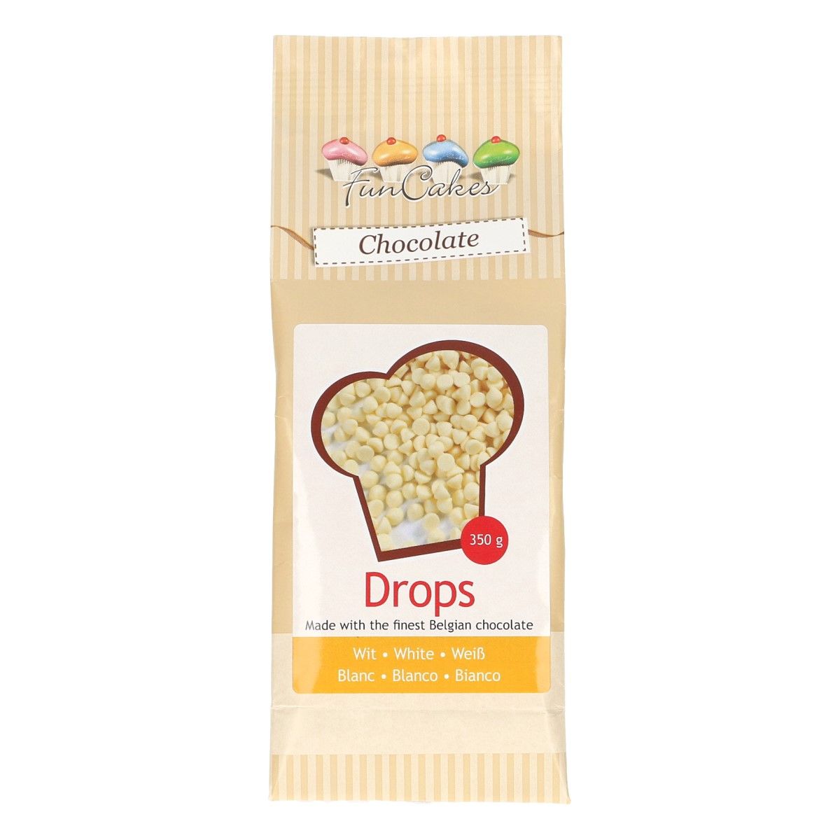 Funcakes chocolade drops wit-350g
