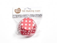 Baking cups Polkadot Rood pk/50