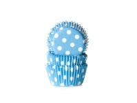 Mini Baking cups Polkadot Blauw pk/60