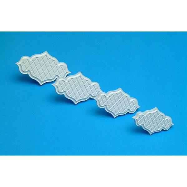 Creative Plaque inserts set/4- Trellis Raised