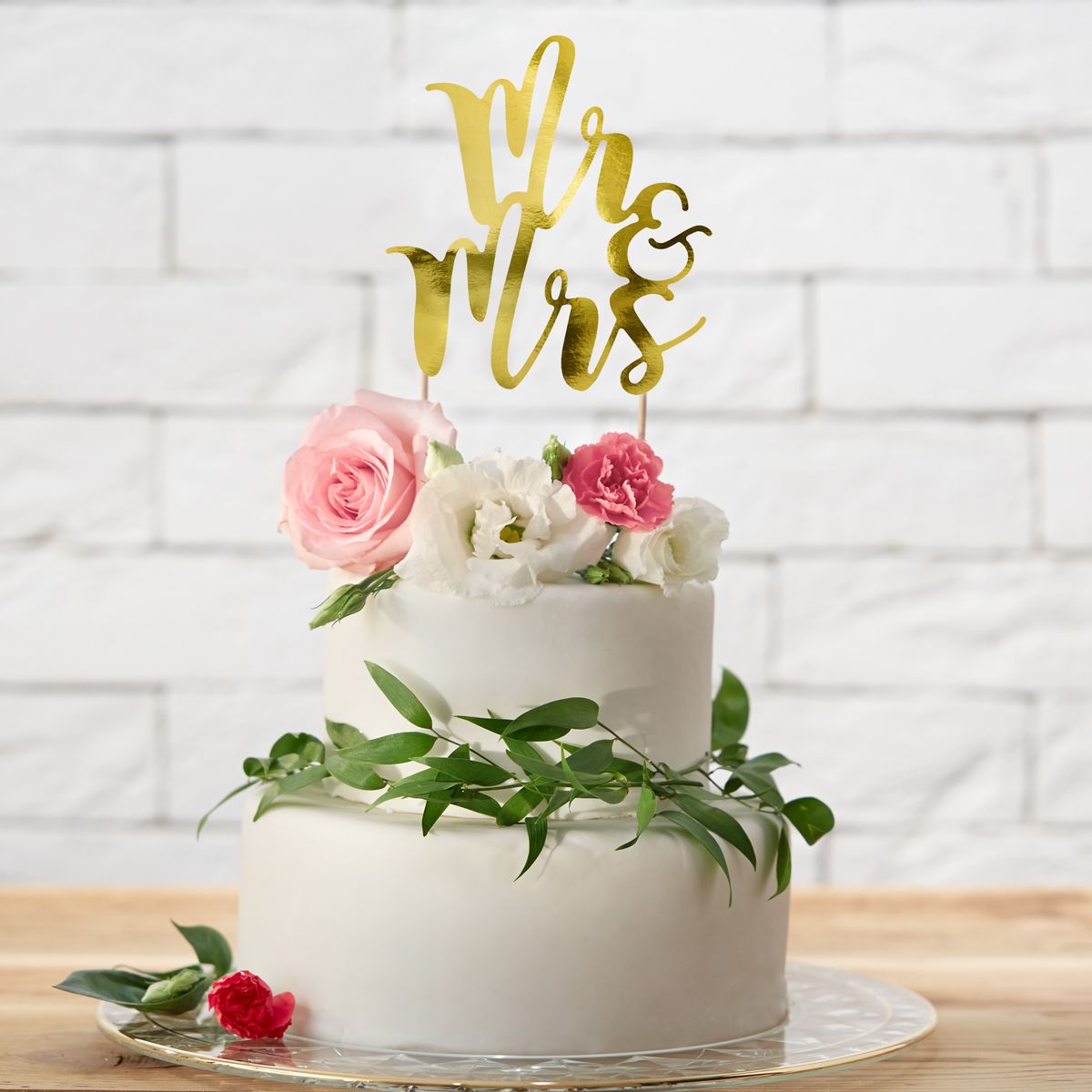 partydeco cake topper mr & mrs-goud