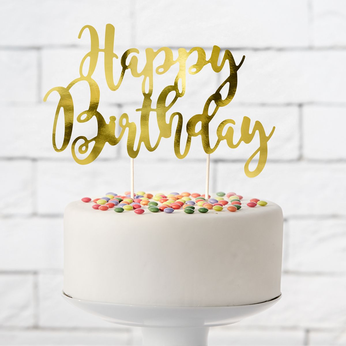 Happy Birthday topper goud