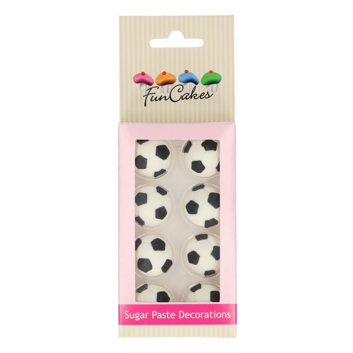 funcakes fondant decoratie voetbal/ set 8 stuks