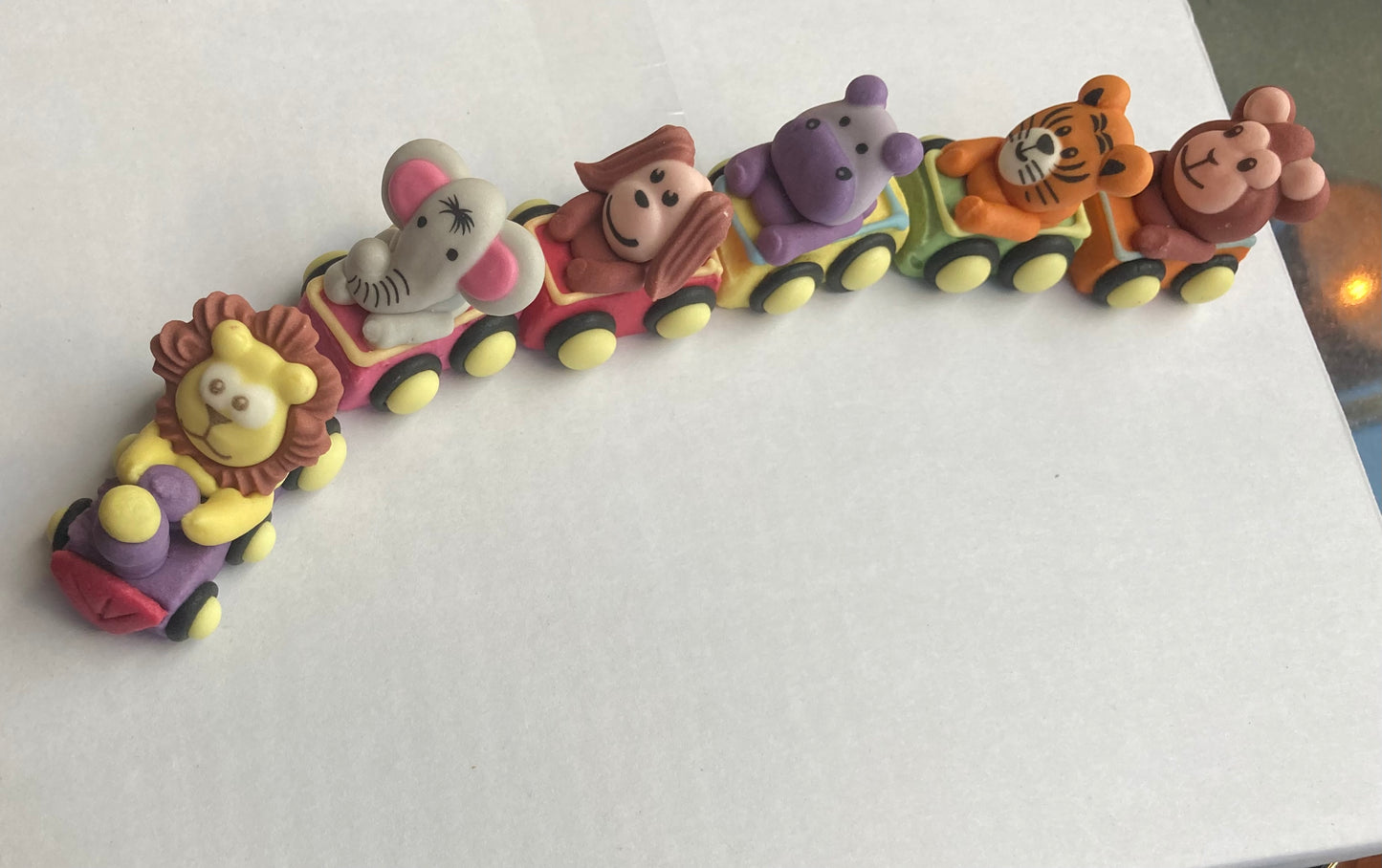 3D suiker safari dieren ( trein)6 stuks