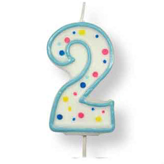 Number 2 Candle Blue