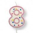 Number 8 Candle Pink