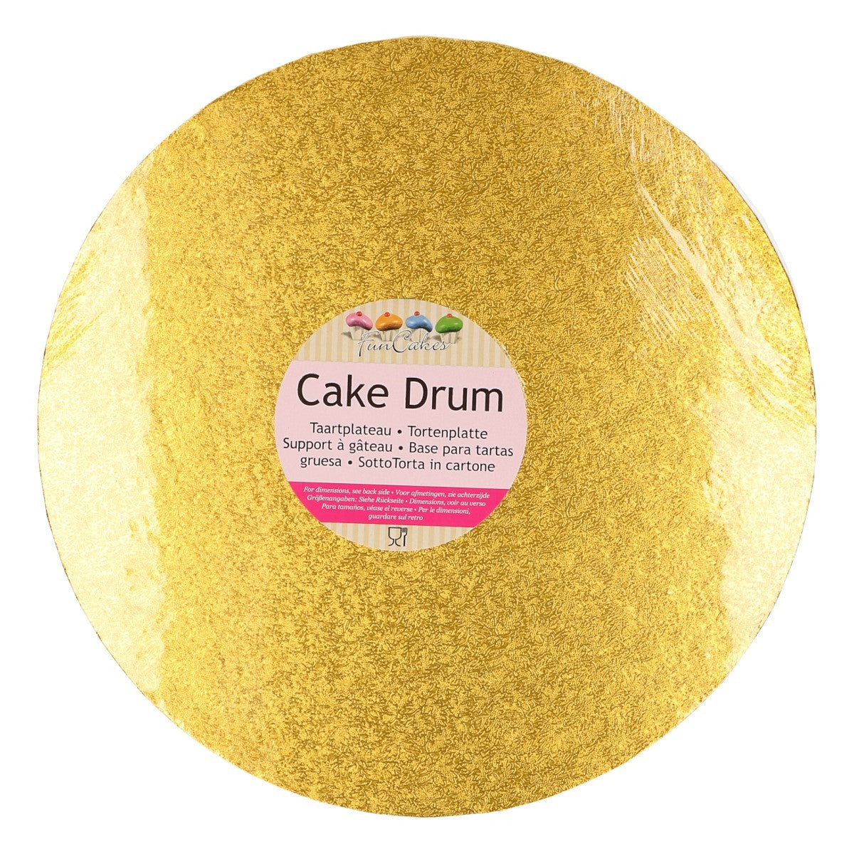 Cake Drum Rond 25cm Goud