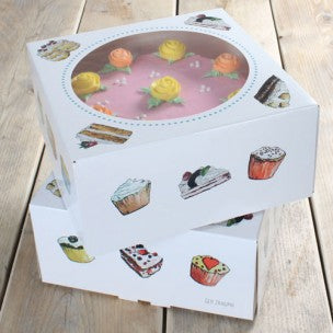 Taartdoos Cakes 26x26x12cm pk/2