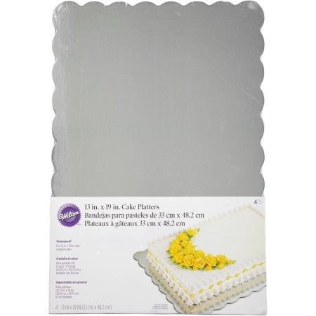 WILTON SILVER CARTON PLATTERS 32.5 X47.5 CM SET/4