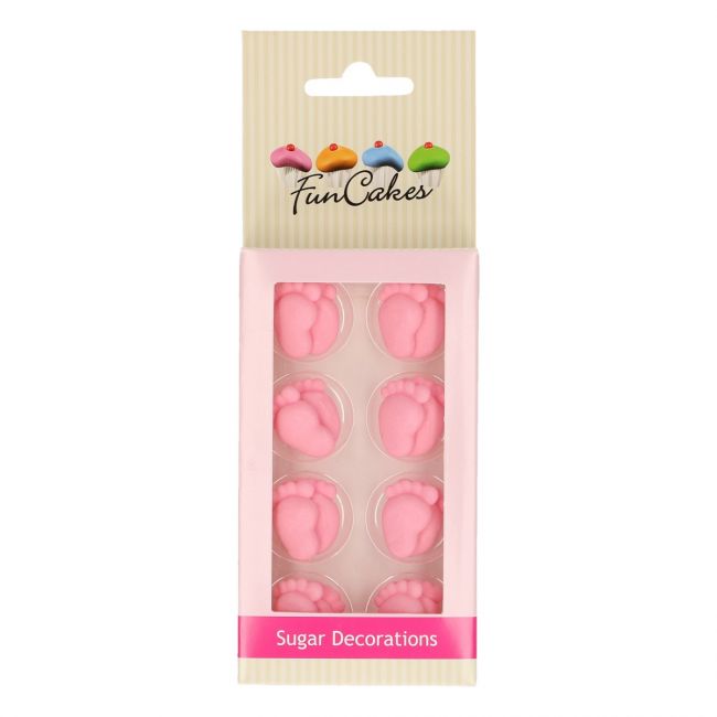 Funcakes babyvoetjes roze set/16