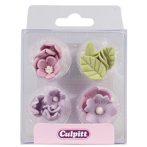 CULPITT SUIKERDECORATIE BLOEM & BLAD LILA PK/16
