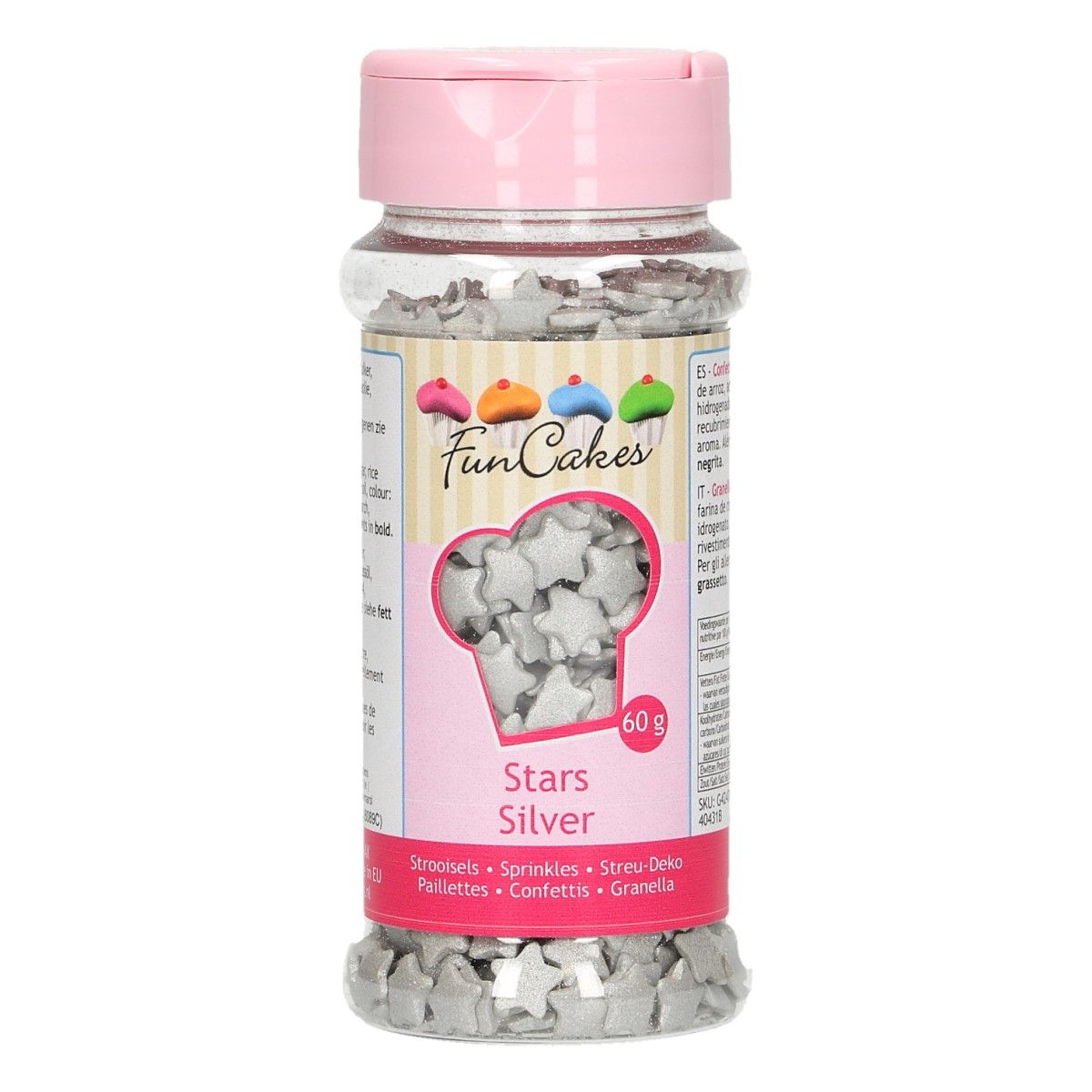 Funcakes stars zilver mix