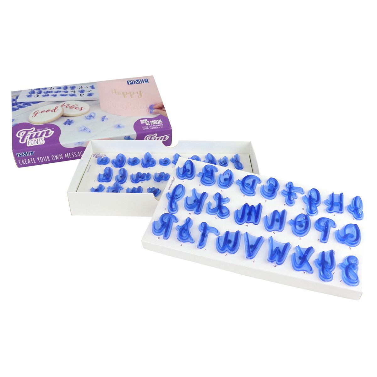 PME fun fonts- alfabath-klein en grote letters 52stuks