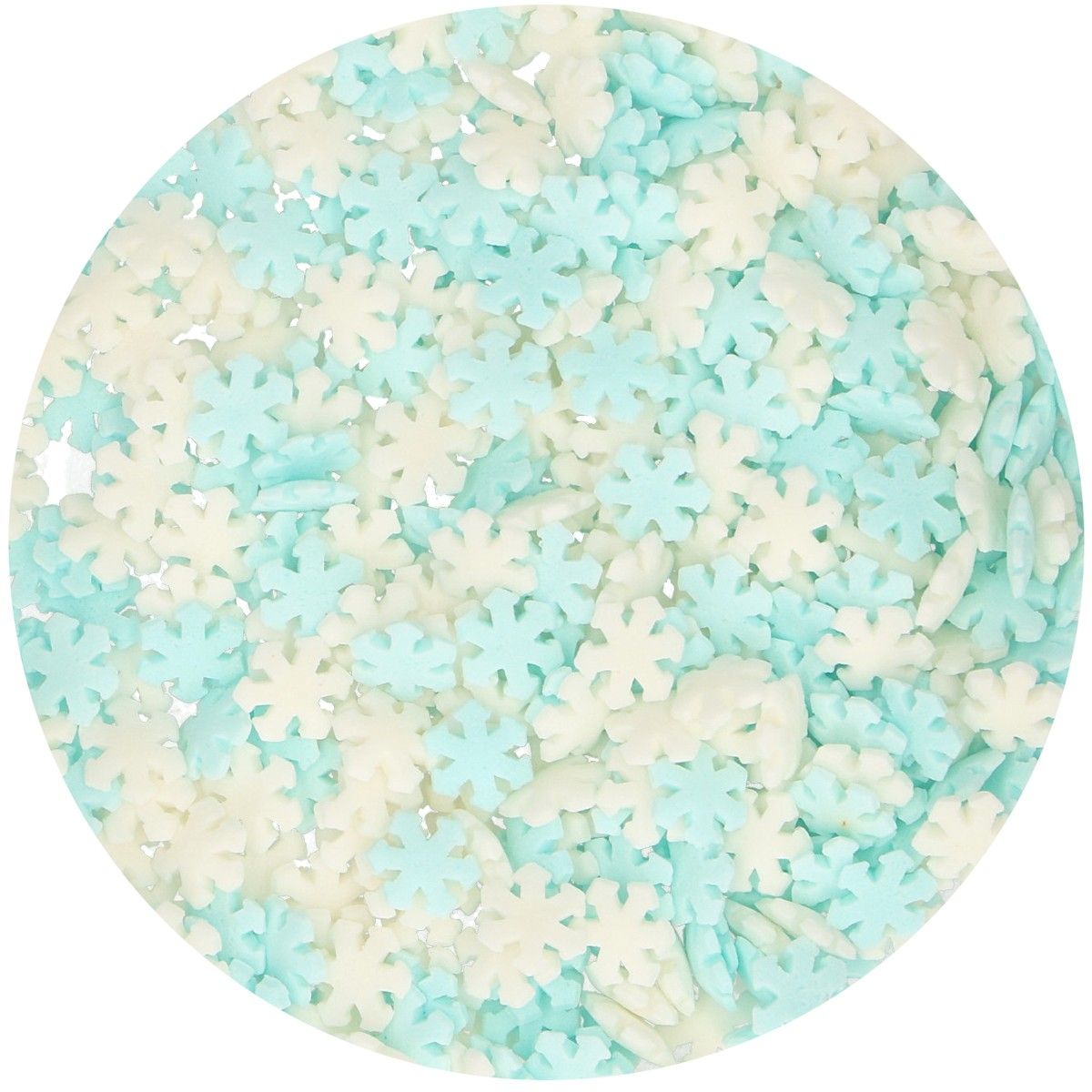 Funcakes sneeuwvlokken wit/blauw 50g