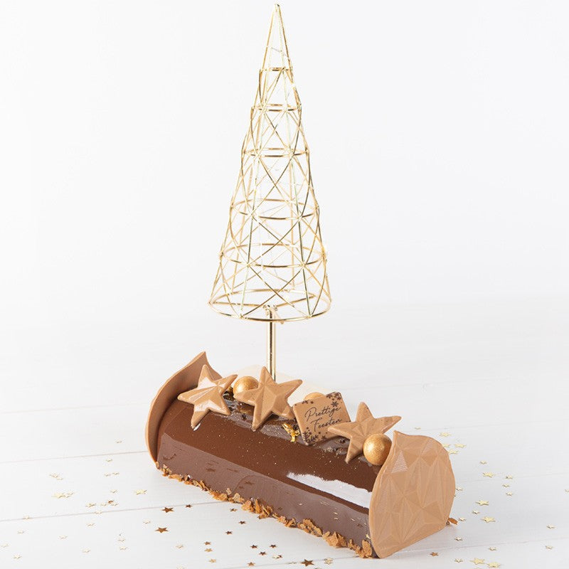 Zijkant kerstdessert -druppel caramel
