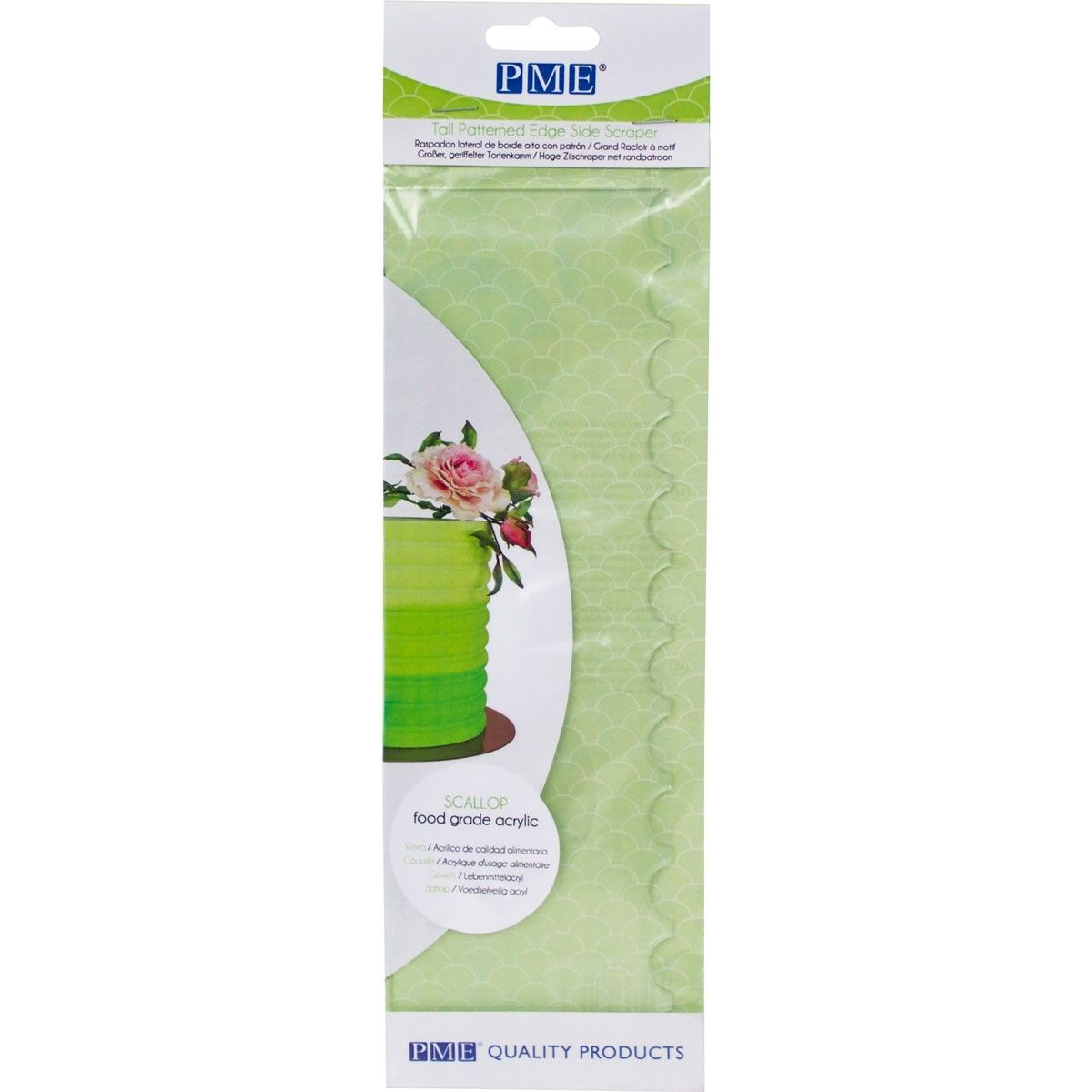 Pme tall patterned edge side scraper'' scallop''