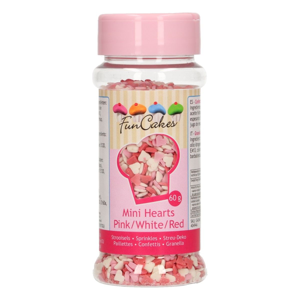Funcakes mini hearts pink/white/red 60g