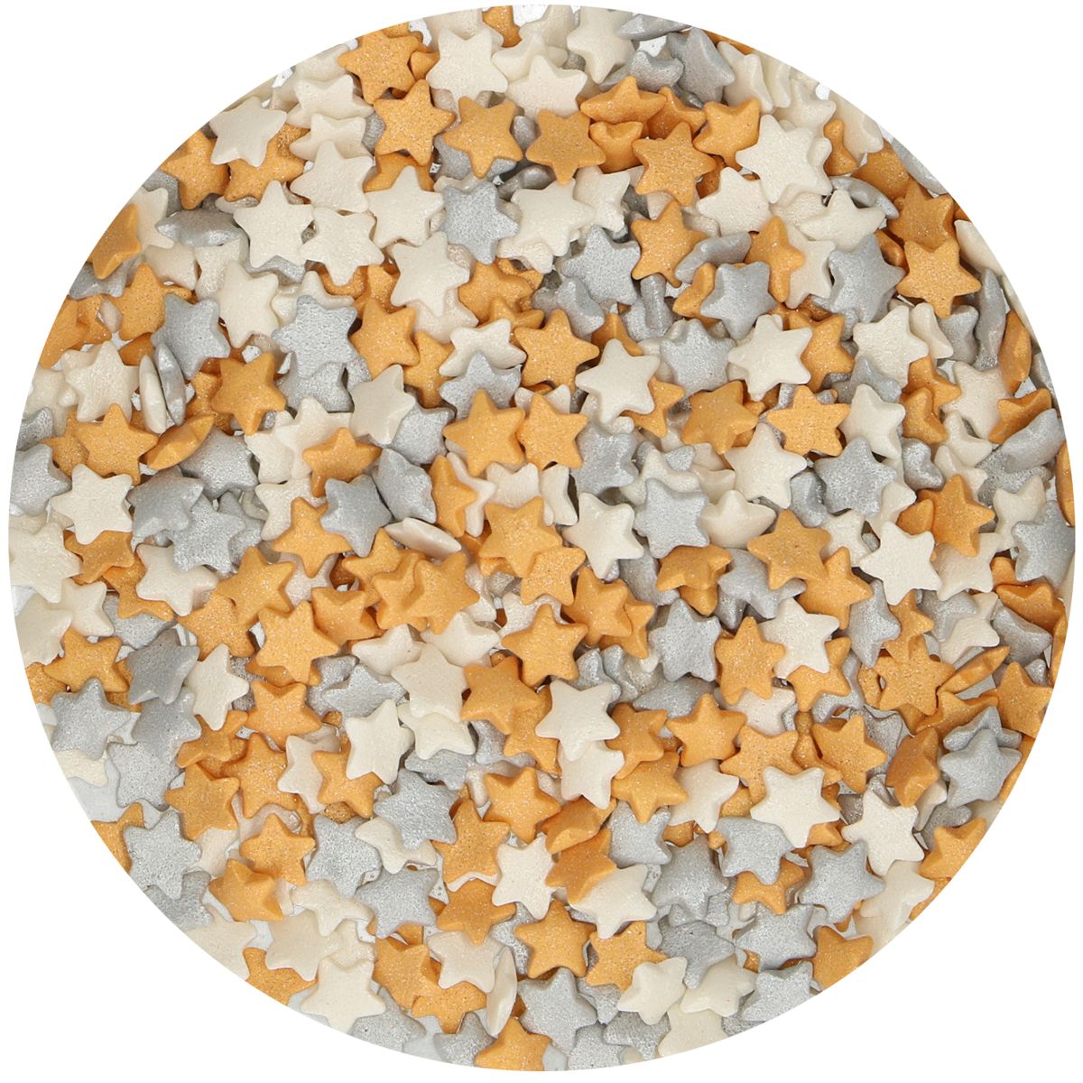 Funcakes silver-gold -white stars mix 60g