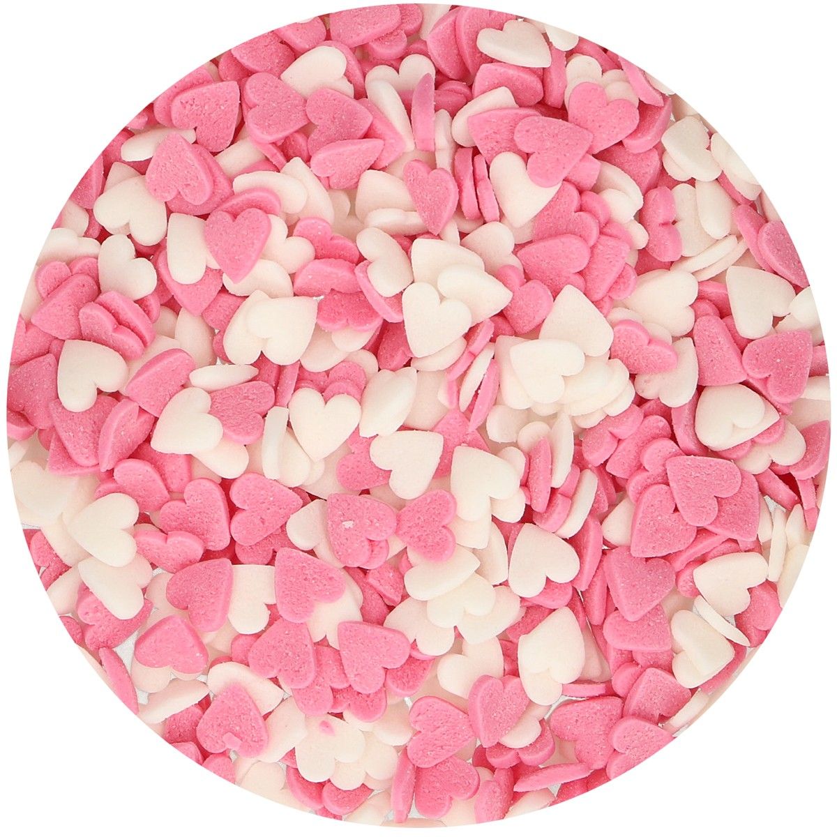 Funcakes hartjes- roze-wit -60g