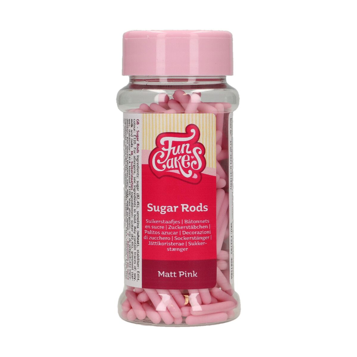 Funcakes suikerrods pink-mat