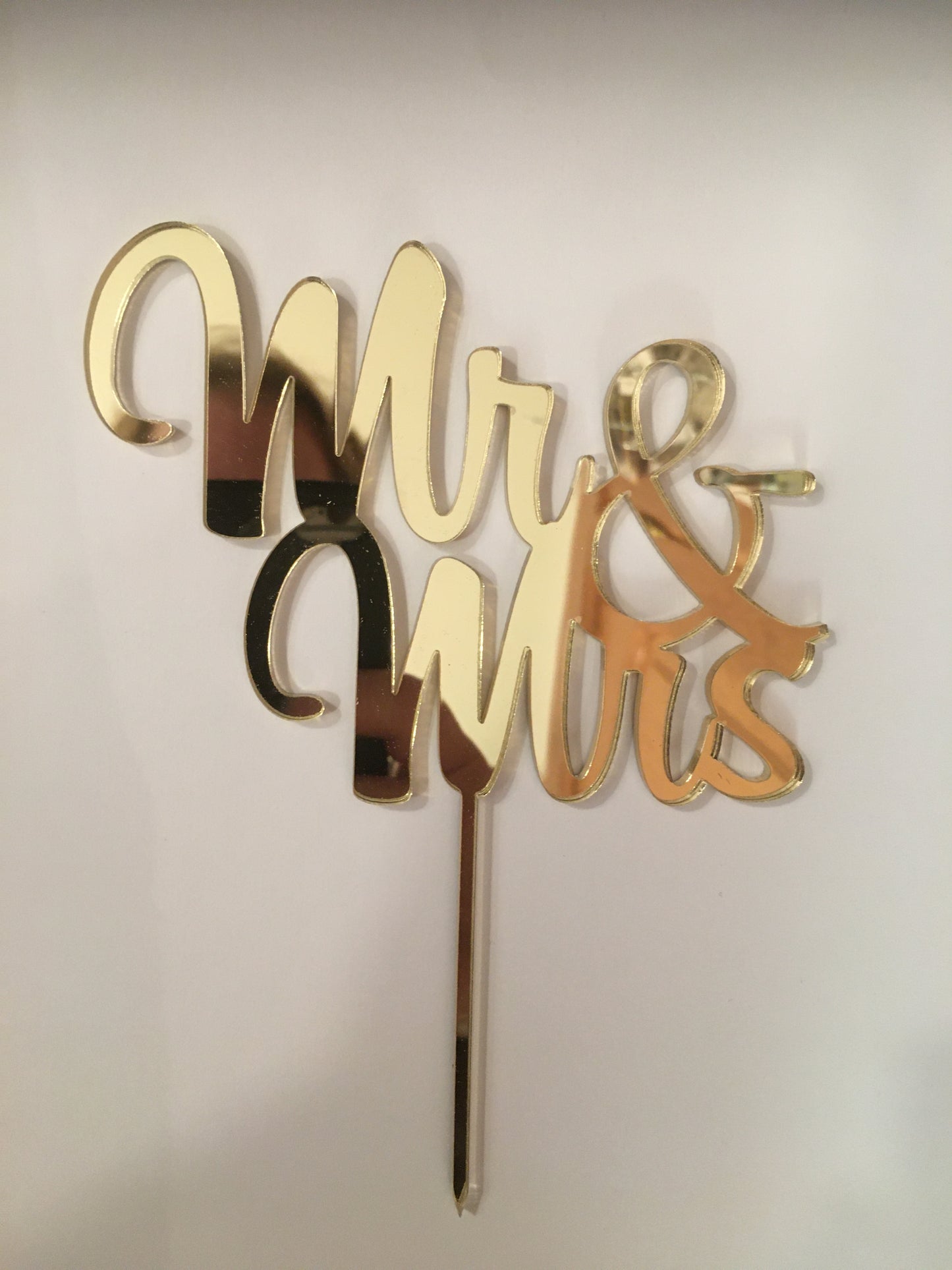 Taarttoper actryl gold- Mr & Mrs