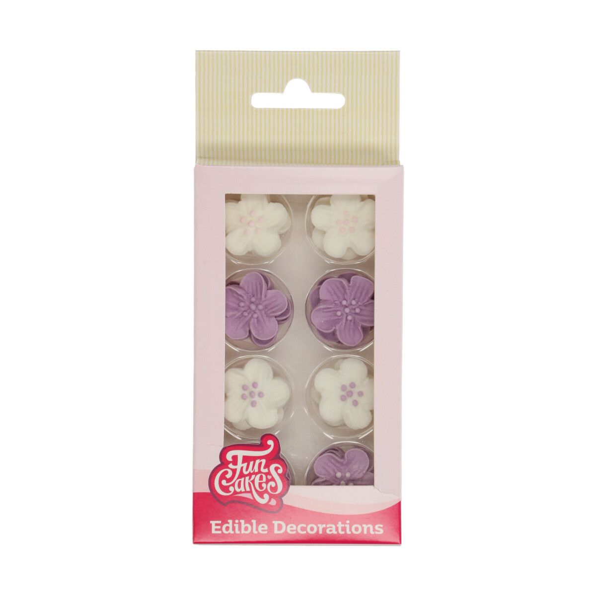 FUNCAKES SUIKERDECORATIE BLOEMENMIX PAARS SET/24