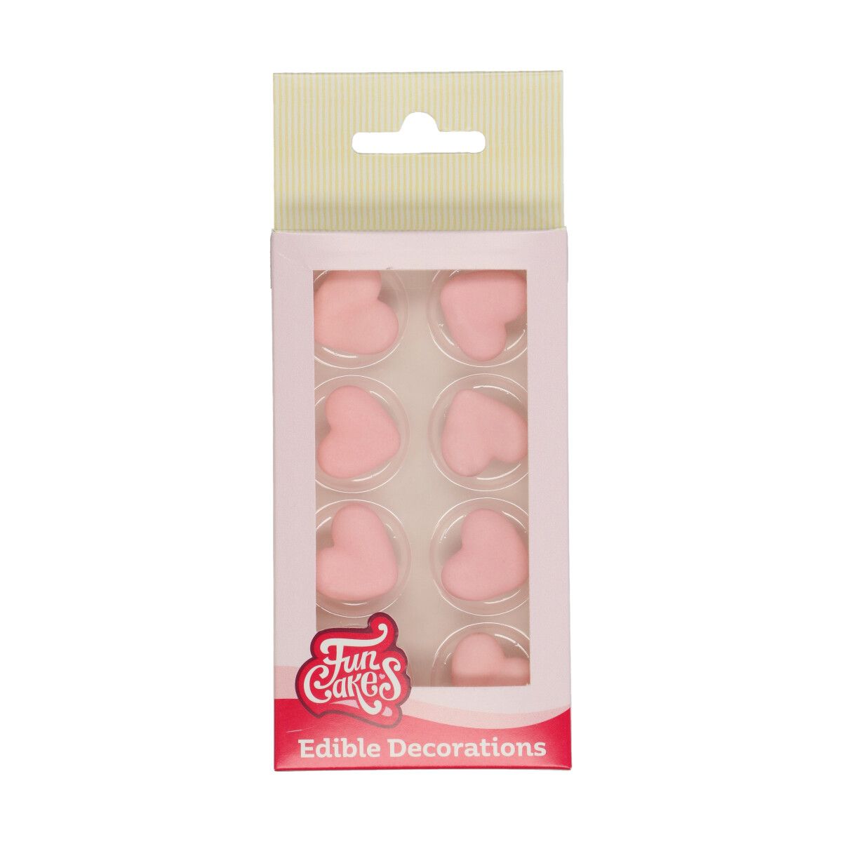 FUNCAKES SUIKERDECORATIE HART ROZE SET/8