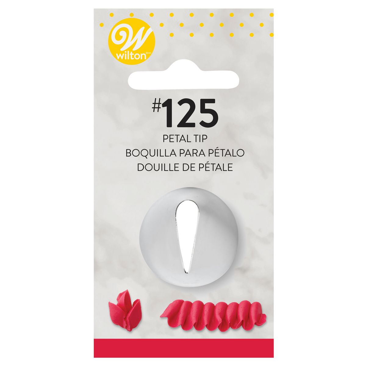WILTON DECORATING TIP #125 PETAL FLOWER CARDED