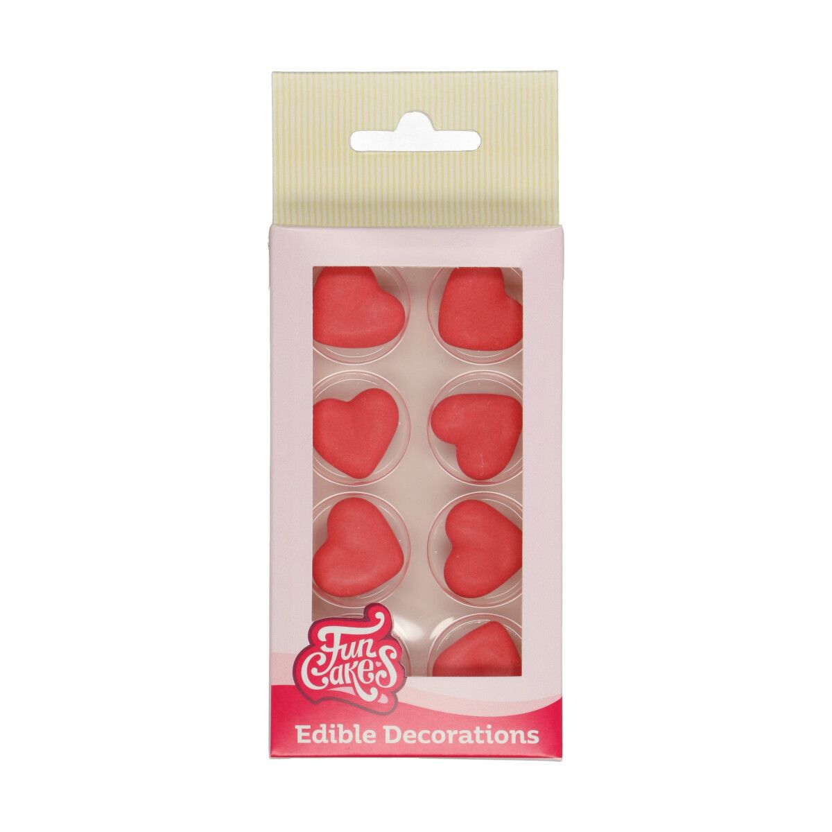 Funcakes Suikerdecoratie hart rood -8 stuks