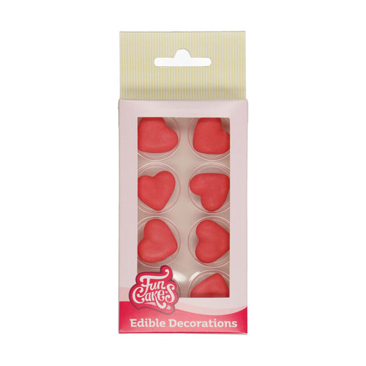 Funcakes Suikerdecoratie hart rood -8 stuks