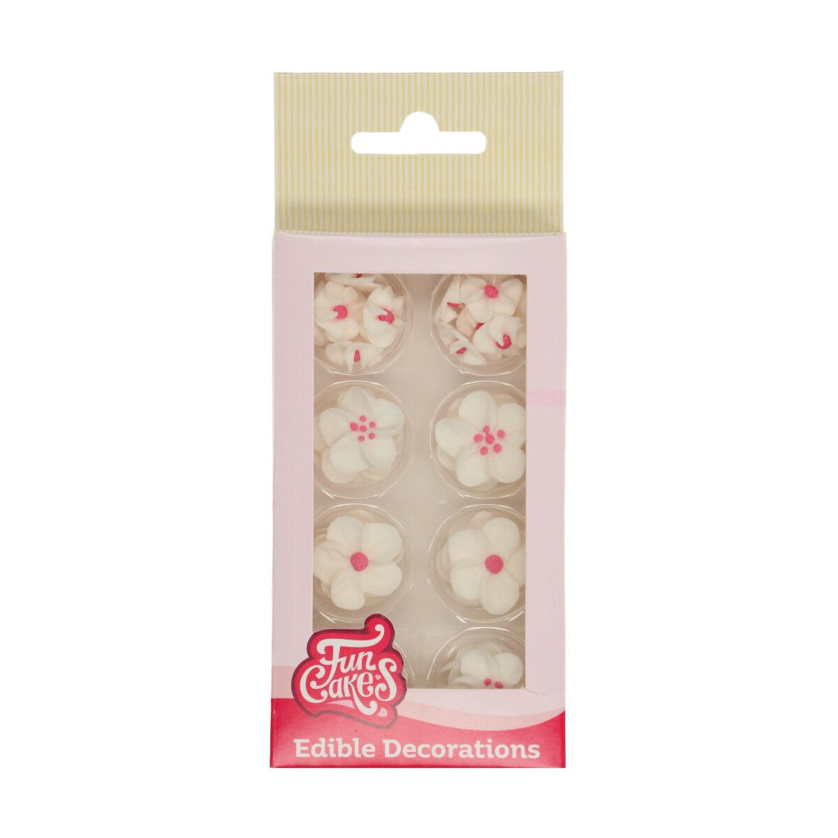 FUNCAKES SUIKERDECORATIE BLOESEMMIX WIT/ROZE SET/32