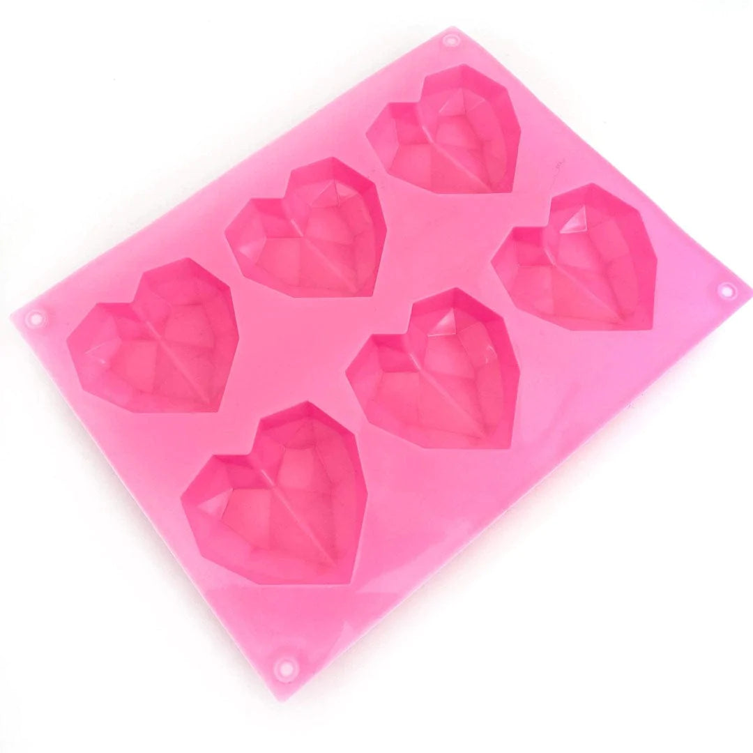 siliconen diamant hart 6stuks