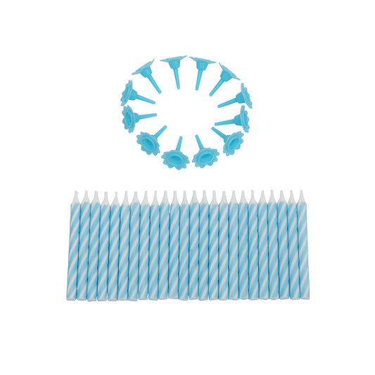 kaarsjes met houders Blauw 24st