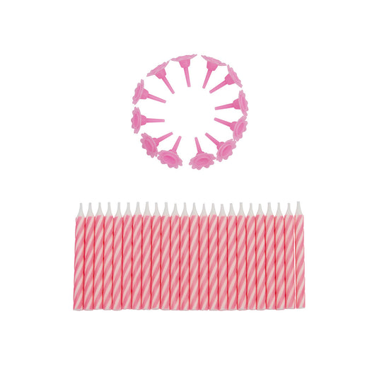 kaarsjes met houders Roze 24st