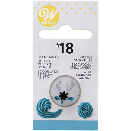 WILTON DECORATING TIP #018 OPEN STAR CARDED