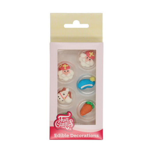FUNCAKES SUIKERDECORATIE SINTERKLAAS SET/12