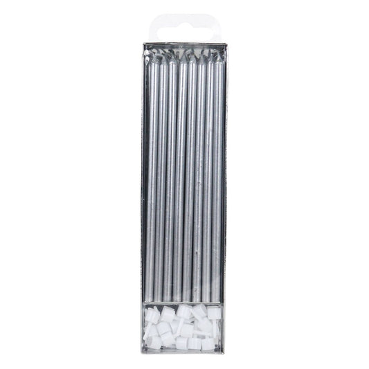 PME EXTRA TALL CANDLES SILVER 18CM PK/16