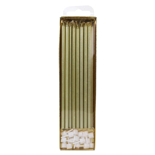 PME EXTRA TALL CANDLES GOLD 18CM PK/16